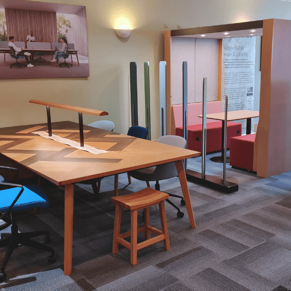 pod and collaborative table at the verco high wycombe showroom