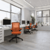 luna mesh chair from nautilus in orange mesh