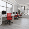 luna mesh chair from nautilus in red mesh