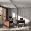 Corner Desk, BT Office Furniture, office furniture, walnut desk, company desk