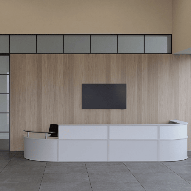 whtie and grey receptiv reception desk uk manufactured. imperial office furniture