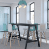 elite bob stool in turquoise fabric