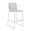 elite vice versa high stool with poly shell upholstered seat and back with arms