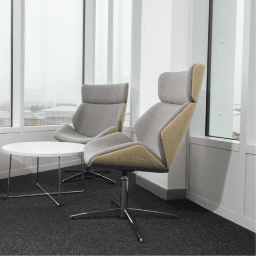 elite cascara lounge chair neutral colour scheme with white cofffee table