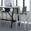 elite harmony high bench in white with bill stools