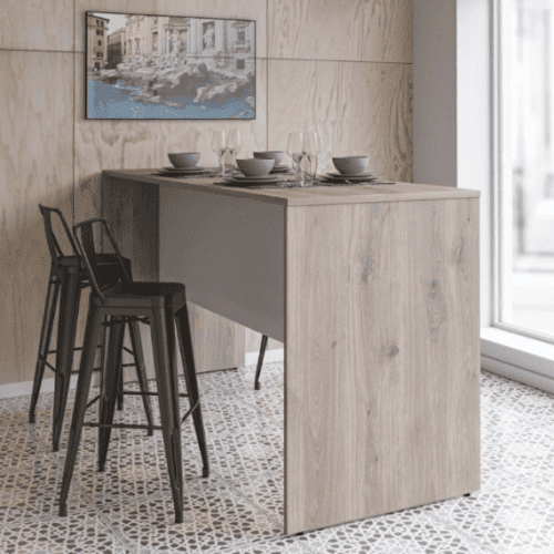 imperial escape panel poseur table for adhoc meetings with black metal high stool