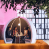 escape office pod commerical meeting pods with feature lighting interior design