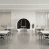 escape office pod in white with grey interior in classroom setting