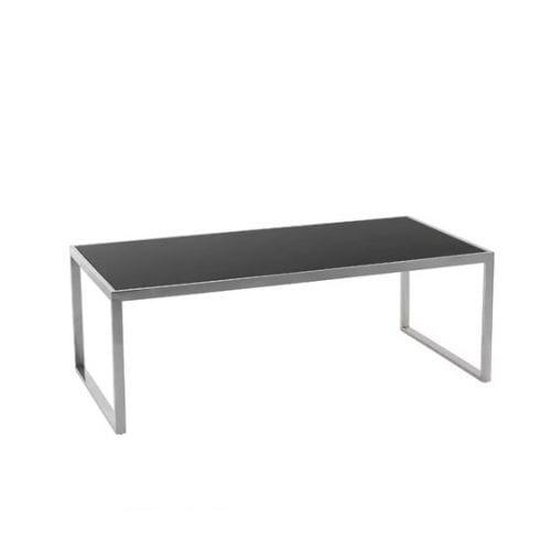 GLBR rectangular glass Coffee Table with silver frame