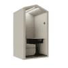bea office pod 1 person open front from jdd furniture beige fabric on white background
