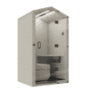 bea office pod 1 person with glass door from jdd furniture beige fabric on white background