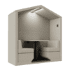 two person bea pod from jdd furniture beige fabric on white background