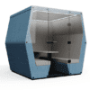 6 person with glass door bill office pod with feature led lighting from uk manufacturer jdd furniture