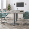 sirius meeting table metal leg in silver with nordic top