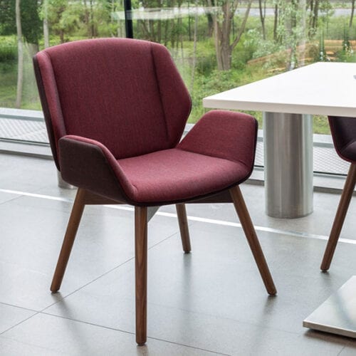 Boss Design kruze low back dark walnut back upholstered 4 leg