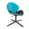 4 star base chair with heigh adjustable option. blue fabric chair with black base, Round back chair, office and meeting chair