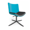 4 star base chair with heigh adjustable option. blue fabric chair with black base, Square back chair, office and meeting chair