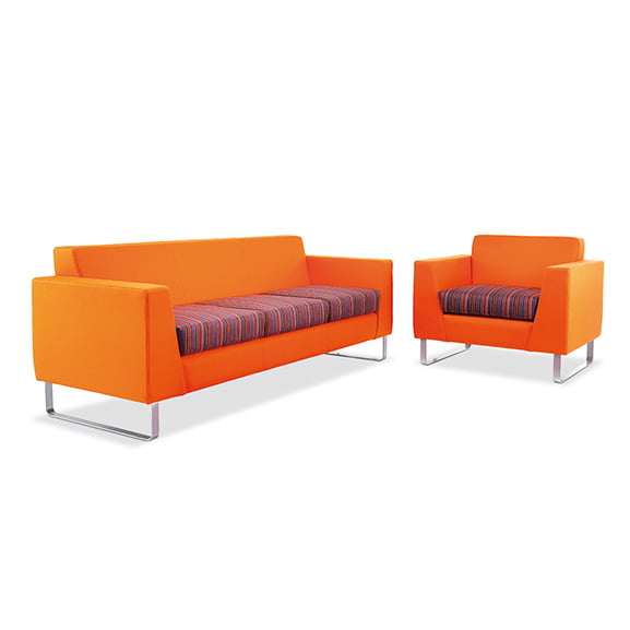 Two Tone and velvet feel Synergy Sofa - BT Office Furniture