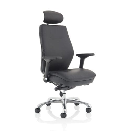 Domino Black Bonded Leather With Arms