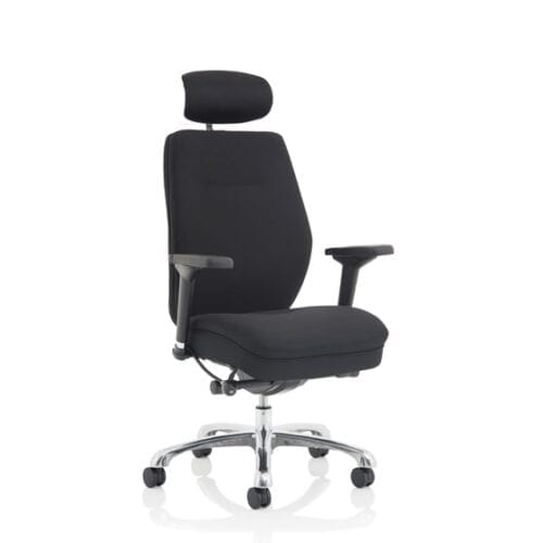 Domino Black Fabric With Arms Headrest