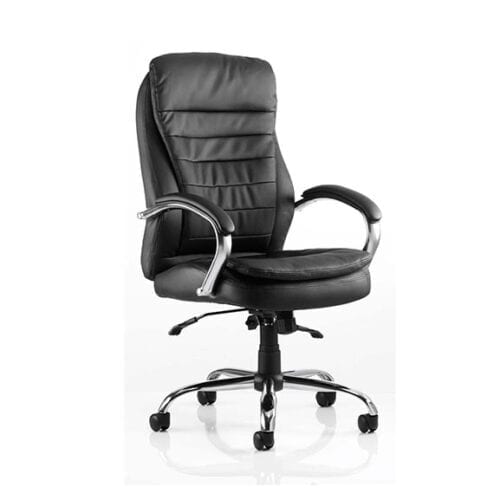 Rock Black Leather executive chair chrome base dynamic