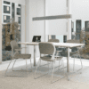 Ace Chair, Elite Furniture, sled base chair, castor chair, colour work chairs , orange chair, grey chair