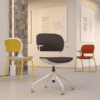 Ace Chair, Elite Furniture, sled base chair, castor chair, colour work chairs , Yellow chair, grey chair