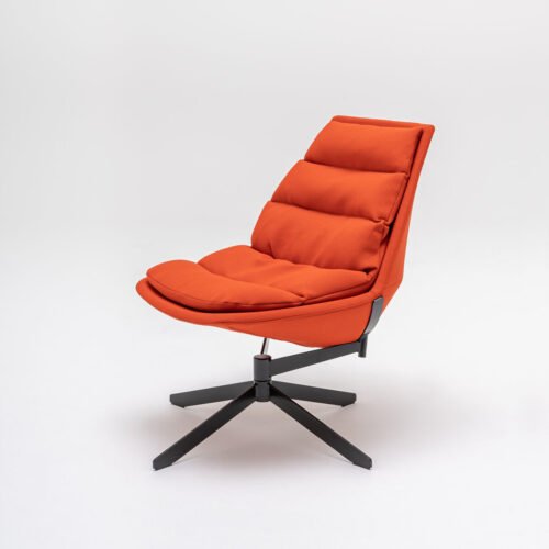 Fat Frank MDD swivel base chair orange cushion metal base