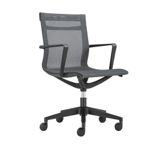 air seating star meeting chair front vie win grey mesh fabric with five star base in black perfect for meeting rooms