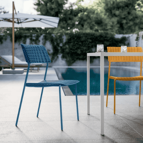 quad chair ,Cell Chair, Orange and blue chair , office and cafe chair