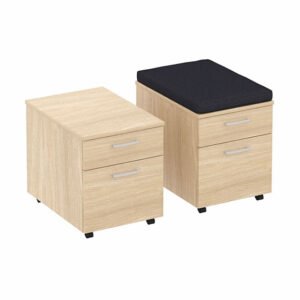 Elite 2 drawer mobile pedestal with seat pad