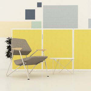 Screen Innovations Paris Floor Standing Screen yellow and white trim