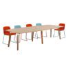 Meeting table, wooden desk, wooden legs, verco jack meeting table