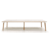 Meeting table, white desk, wooden legs, verco jack meeting table