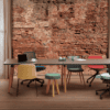 Meeting table, Black desk, wooden legs, verco jack meeting table