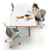 Meeting table, white desk, wooden legs, verco jack meeting table