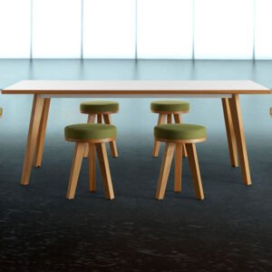 low martin stools with green cushion from verco