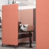 elite office furniture luna laptop table in coral four seater booth