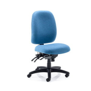 PSI posture plus ergonomic chair in blue with black nylon base