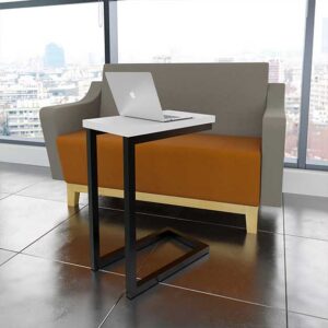 white square Buddy Laptop table with black frame