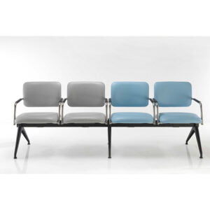 Matrix 4 seater beam seating black frame PSI