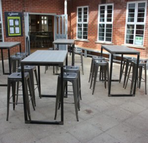 Urban Poseur with French Bistro Stools