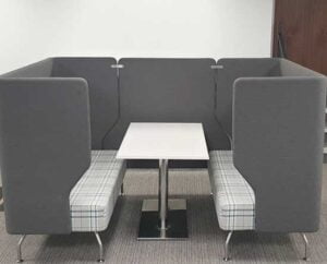 Brix-Up 4 person Meeting Booth in a grey fabric
