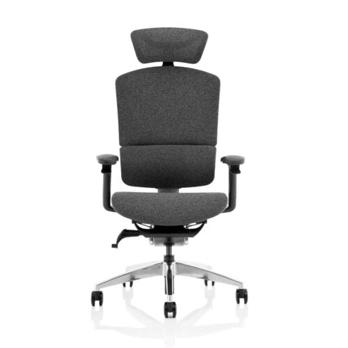 dynamic ergo click plus grey fabrimesh chair with headrest