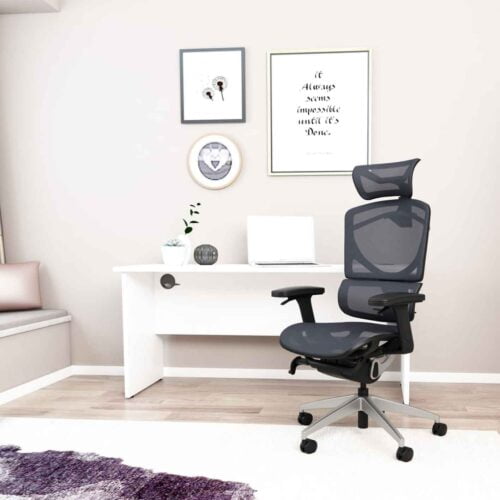 ergonomic office chair with lumbar support in a modern workspace