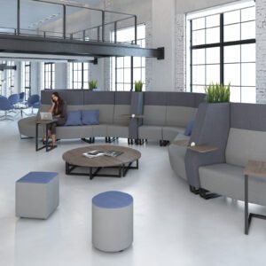 Encore High Back Modular Sofa Black Sled Base Dams
