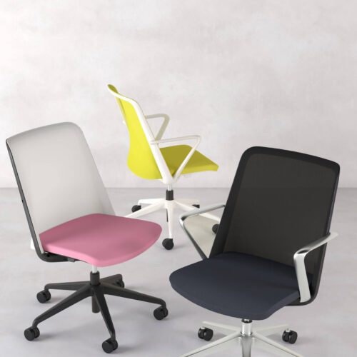 Mesh back chair, breeze, Elite, Yellow mesh, pink, black ,work chair