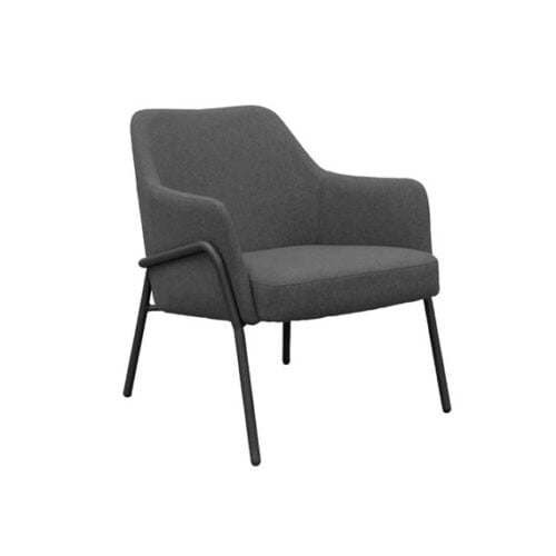 Corby lounge Office Chair in a grey fabric with 4 legs