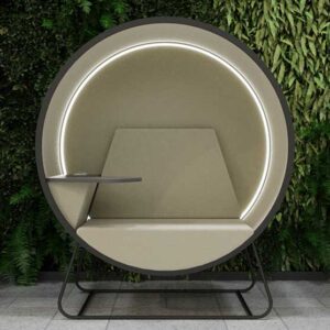 Single modern acoustic booth in green