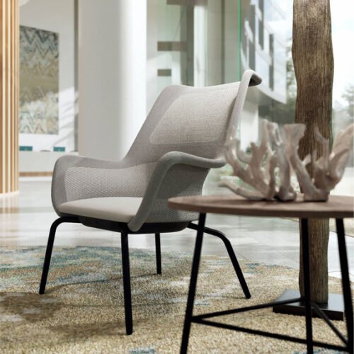 Melia Mesh Lounge Chair shown in a Reception Area